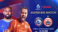 Link Live Streaming BRI Super League: Arema FC vs Persija Eksklusif di Vidio